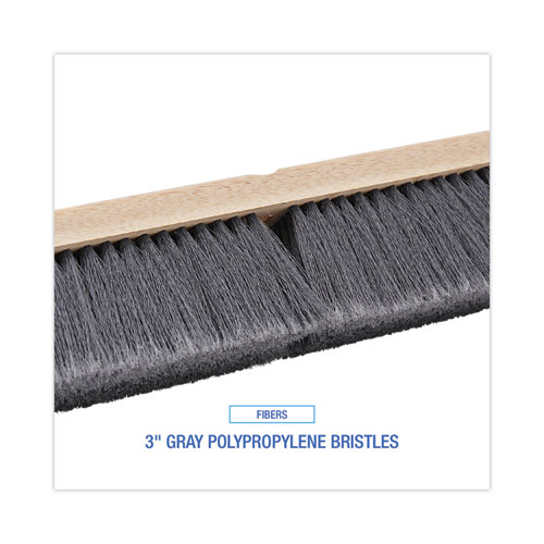 Image of Boardwalk® Floor Brush Head, 3" Gray Flagged Polypropylene Bristles, 24" Brush