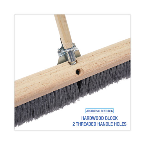 Image of Boardwalk® Floor Brush Head, 3" Gray Flagged Polypropylene Bristles, 36" Brush