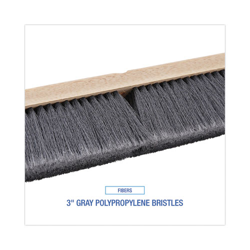 Image of Boardwalk® Floor Brush Head, 3" Gray Flagged Polypropylene Bristles, 36" Brush