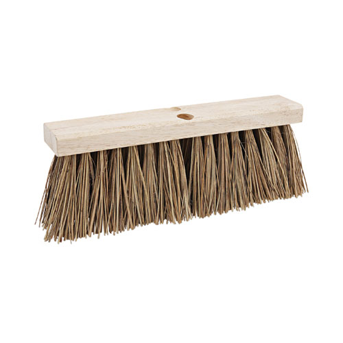 Boardwalk® Street Broom Head, 6.25" Brown Palmyra Fiber Bristles, 16" Brush