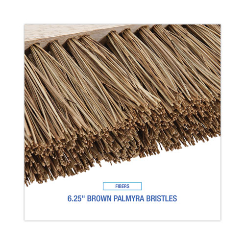 Image of Boardwalk® Street Broom Head, 6.25" Brown Palmyra Fiber Bristles, 16" Brush