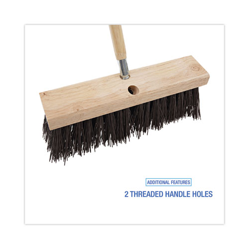 Image of Boardwalk® Street Broom Head, 6.25" Brown Polypropylene Bristles, 16" Brush
