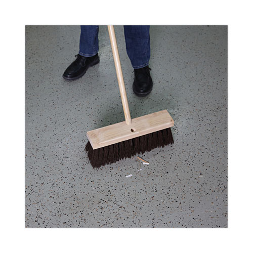 Image of Boardwalk® Street Broom Head, 6.25" Brown Polypropylene Bristles, 16" Brush