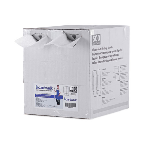 Image of Boardwalk® Trapeze Disposable Dusting Sheets, 5" X 125 Ft, White, 250 Sheets/Roll, 2 Rolls/Carton