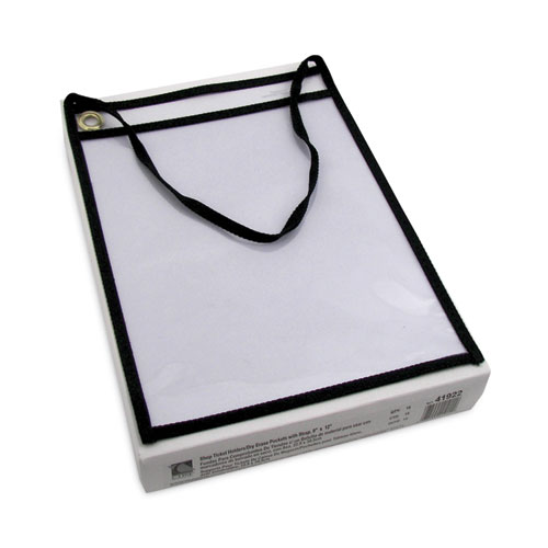 1-Pocket Shop Ticket Holder w/Setrap, Black Stitching, 75-Sheet, 9 x 12, 15/Box