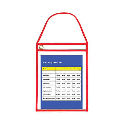 Image of C-Line® 1-Pocket Shop Ticket Holder W/Setrap And Red Stitching, 75-Sheet, 9 X 12, 15/Box