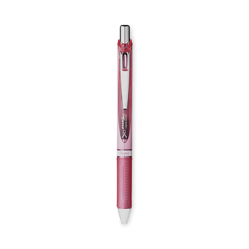 Image of EnerGel RTX Gel Pen, Retractable, Medium 0.7 mm, Black Ink, Pink/Silver Barrel, 3/Pack