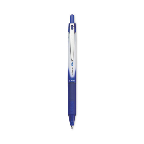 VBall RT Liquid Ink Roller Ball Pen, Retractable, Extra-Fine 0.5 mm, Blue Ink, Blue/White Barrel