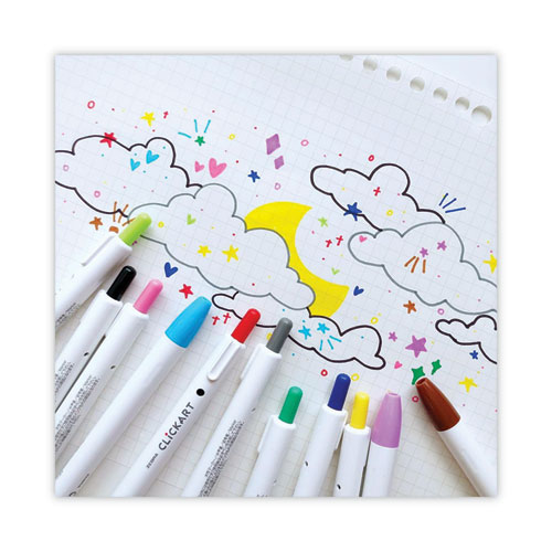 Zebra CLiCKART Retractable Marker Pen Set of 12- Dark Colors