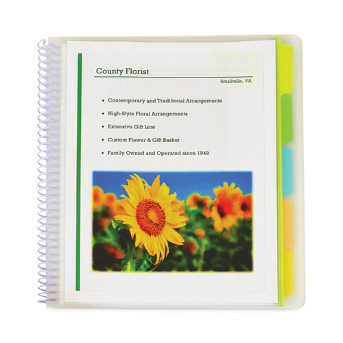 Image of 10-Pocket Poly Portfolio with Write-On Tabs, 8.5 x 11, Clear/Clear