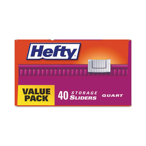 Hefty® Slider Bags, 1 qt, 1.5 mil, 8" x 7", Clear, 360/Carton