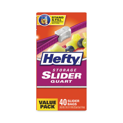 Reynolds Hefty Slider Bags  1 gal, 1.5 mil, 10.56 x 11, Clear