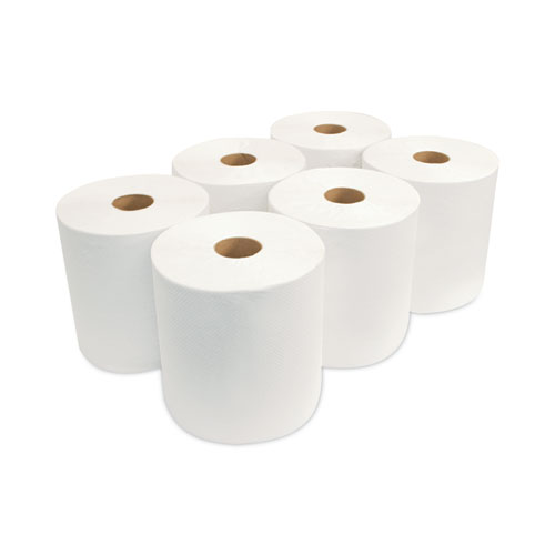 Morsoft Universal Roll Towels, 1-Ply, 8" x 700 ft, White, 6 Rolls/Carton