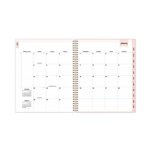 Image of Blue Sky® Day Designer Coming Up Roses Create-Your-Own Cover Weekly/Monthly Planner, 11 X 8.5, Blush/Cream Cover,12-Month(Jan-Dec):2024