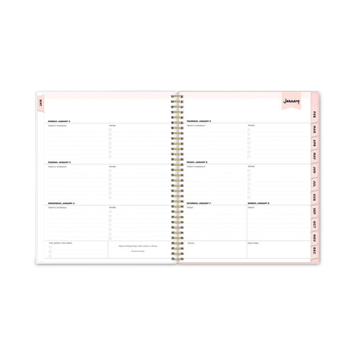 Image of Blue Sky® Day Designer Coming Up Roses Create-Your-Own Cover Weekly/Monthly Planner, 11 X 8.5, Blush/Cream Cover,12-Month(Jan-Dec):2024