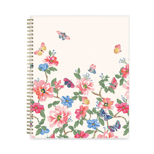 Image of Blue Sky® Fly By Frosted Weekly/Monthly Planner, Fly By Butterflies Artwork, 11 X 8.5, Blush/Pink Cover, 12-Month (Jan To Dec): 2024