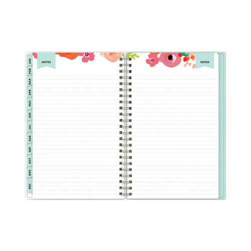 Image of Blue Sky® Day Designer Secret Garden Mint Frosted Weekly/Monthly Planner, 8 X 5, Multicolor Cover, 12-Month (Jan To Dec): 2024