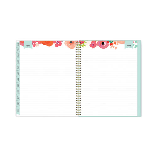 Day Designer Secret Garden Mint Frosted Weekly/Monthly Planner, 11 x 8.5, Multicolor Cover, 12-Month (Jan to Dec): 2024