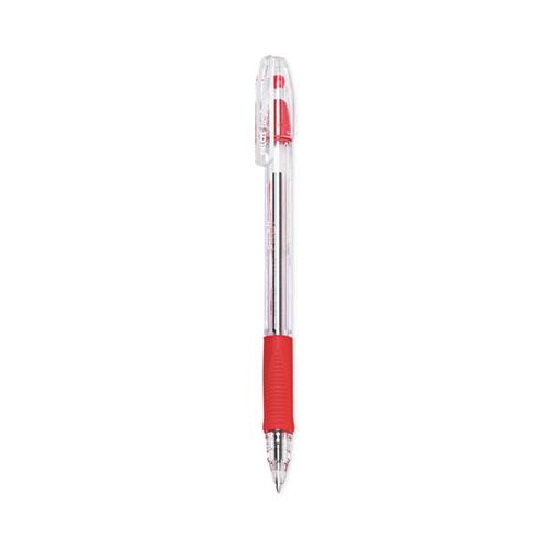 Pilot® Easytouch Ballpoint Pen, Stick, Fine 0.7 Mm, Red Ink, Clear Barrel, Dozen