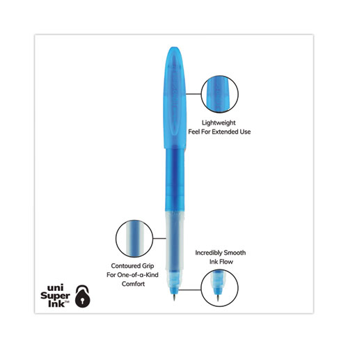 Image of Uniball® Signo Gel Pen, Stick, Medium 0.7Mm, Blue Ink, Blue Barrel, Dozen