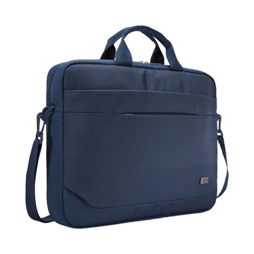 Image of Case Logic® Advantage Laptop Attache, Fits Devices Up To 15.6", Polyester, 16.1 X 2.8 X 13.8, Dark Blue