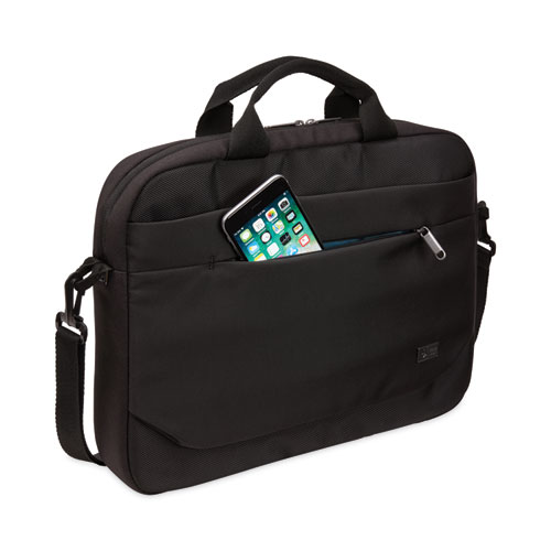 Image of Case Logic® Advantage Laptop Attache, Fits Devices Up To 14", Polyester, 14.6 X 2.8 X 13, Black