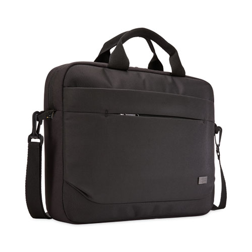 Image of Case Logic® Advantage Laptop Attache, Fits Devices Up To 14", Polyester, 14.6 X 2.8 X 13, Black