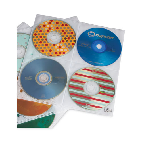 Image of Case Logic® Two-Sided Cd Storage Sleeves For Ring Binder, 8 Disc Capacity, Clear, 25 Sleeves