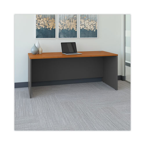 Image of Bush® Series C Collection Desk Shell, 71.13" X 29.38" X 29.88", Natural Cherry/Graphite Gray