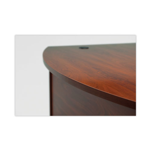 Image of Bush® Series C Collection Bow Front Desk, 71.13" X 36.13" X 29.88", Hansen Cherry/Graphite Gray