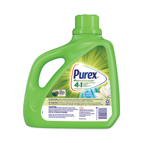 Image of Purex® Ultra Natural Elements He Liquid Detergent, Linen And Lilies, 150 Oz Bottle, 4/Carton