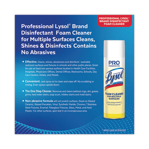 Disinfectant Foam Cleaner, 24 oz Aerosol Spray, 12/Carton