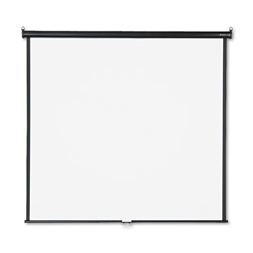 Quartet® Wall or Ceiling Projection Screen, 70 x 70, White Matte, Black Matte Casing
