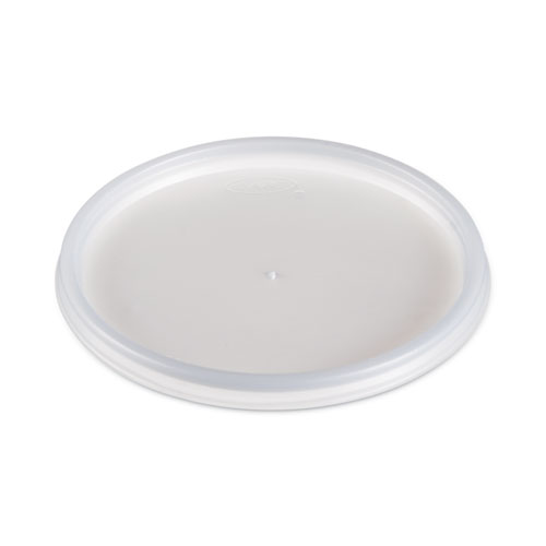 Plastic Lids for Foam Cups, Bowls and Containers, Flat, Vented, Fits 6-32 oz, Translucent, 100/Pack, 10 Packs/Carton