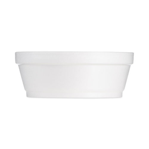 Image of Dart® Foam Container, Squat, 8 Oz, 4.63" Diameter X 1.13"H, White, 500/Carton