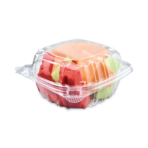 Image of Dart® Clearseal Hinged-Lid Plastic Containers, Sandwich Container, 13.8 Oz, 5.4 X 5.3 X 2.6, Clear, Plastic, 500/Carton