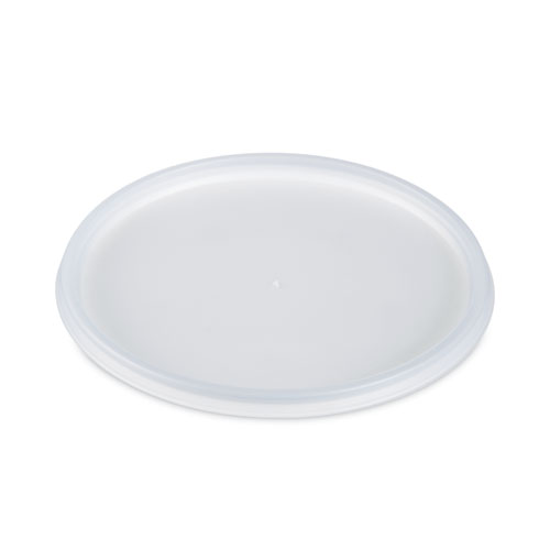 Image of Dart® Plastic Lids For Foam Containers, Flat, Vented, Fits 24-32 Oz, Translucent, 100/Pack, 5 Packs/Carton