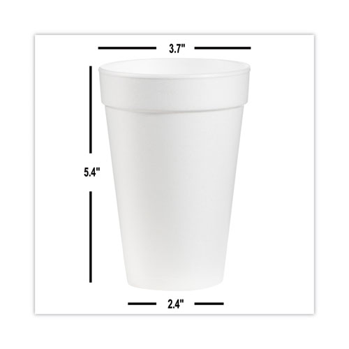Image of Dart® Foam Drink Cups, 16 Oz, White, 20/Bag, 25 Bags/Carton
