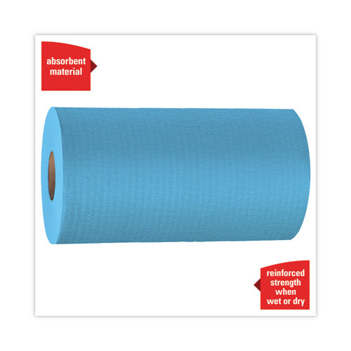 Image of Wypall® General Clean X60 Cloths, Small Roll, 9.8 X 13.4, Blue, 130/Roll, 12 Rolls/Carton