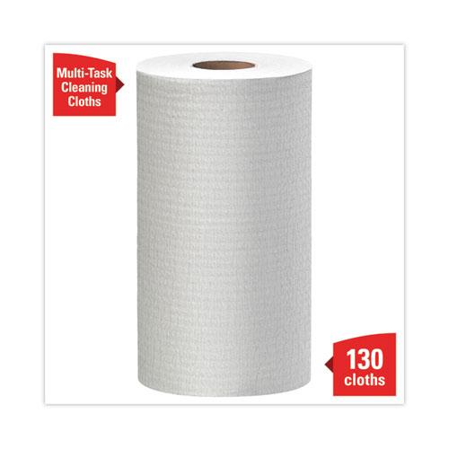 Image of Wypall® General Clean X60 Cloths, Small Roll, 13.5 X 19.6, White, 130/Roll, 6 Rolls/Carton