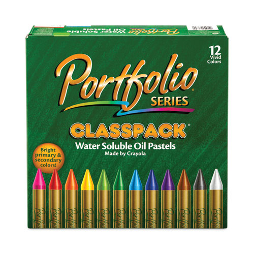 Crayola® Portfolio Series Oil Pastels, 12 Assorted Colors, 300/Carton