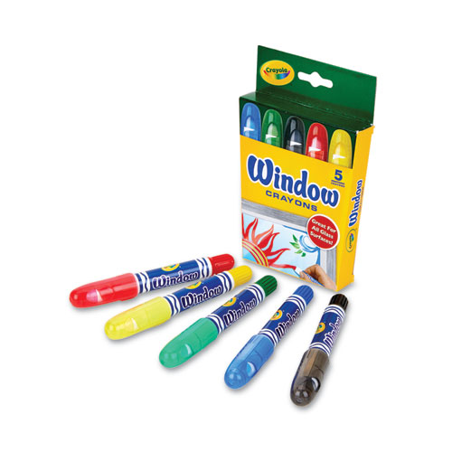 Image of Crayola® Washable Window Crayons, Assorted Colors, 5/Set