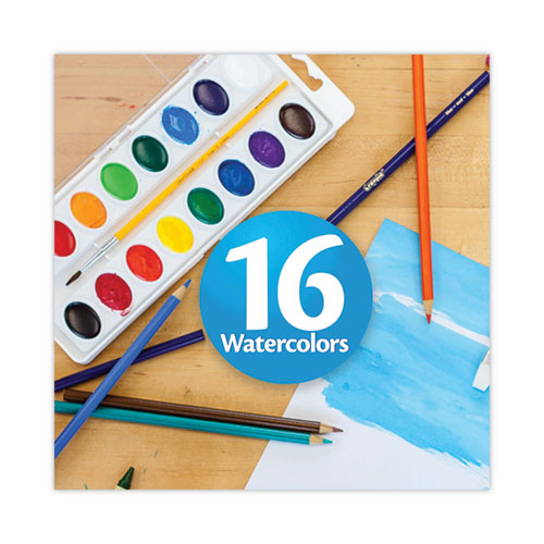 Image of Crayola® Washable Watercolors, 16 Assorted Colors, Palette Tray