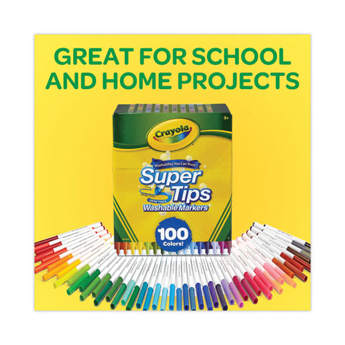 Great Value, Crayola® Super Tips Washable Markers, Fine/Broad Bullet Tips,  Assorted Colors, 100/Set by BINNEY & SMITH / CRAYOLA