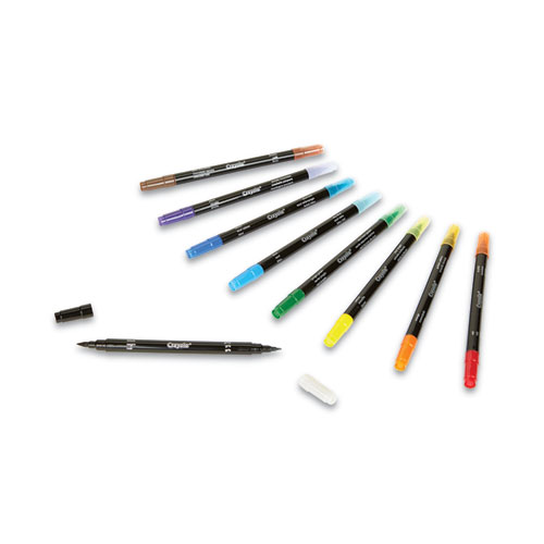 Image of Crayola® Brush And Detail Dual Ended Markers, Extra-Fine Brush/Bullet Tips, Assorted Colors, 16/Set