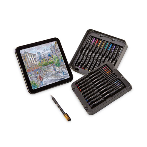 Image of Crayola® Detailing Gel Pen, Stick, Medium 1 Mm, Assorted Ink Colors, Black Barrel, 20/Pack