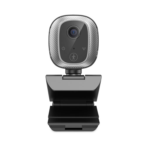 Image of CyberTrack M1 HD Fixed Focus USB Webcam with AI Motion/Facial Tracking, 1920 Pixels x 1080 Pixels, 2.1 Mpixels, Black/Silver
