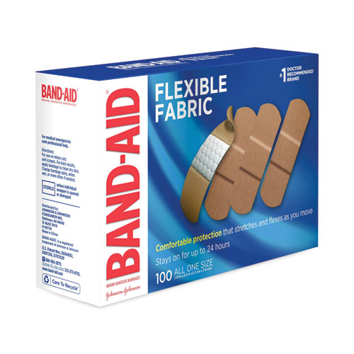 Flexible Fabric Adhesive Bandages, 1 x 3, 100/Box