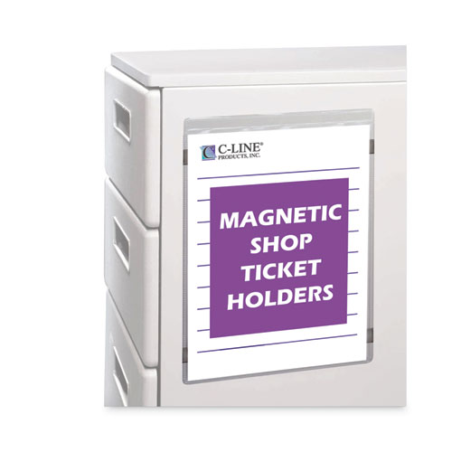 C-Line® Magnetic Shop Ticket Holders, Super Heavyweight, 15 Sheets, 8.5 X 11, 15/Box
