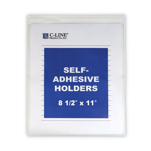 C-Line® Self-Adhesive Shop Ticket Holders, Super Heavy, 15 Sheets, 8.5 X 11, 50/Box